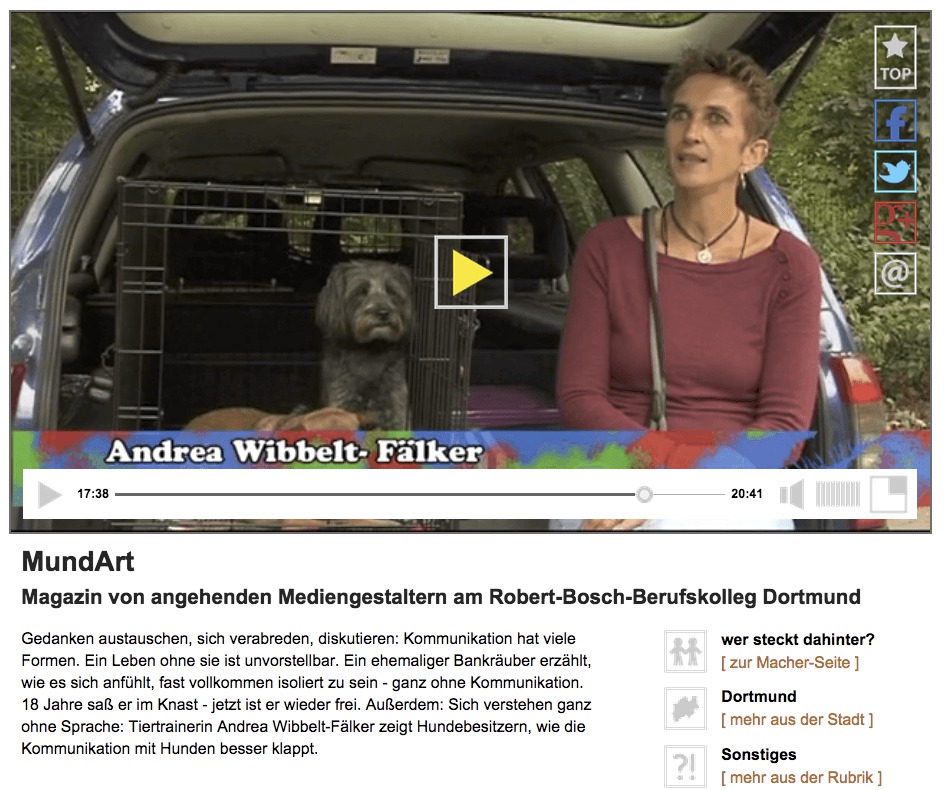 Hundetraining Dortmund - Andrea Wibbelt-Fälker im Video Interview zur Hundekommunikation